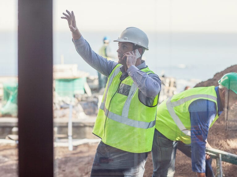 skilled labor shortage affects construction workers such as these two employees