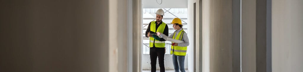 they discuss construction budgets on-site for the project